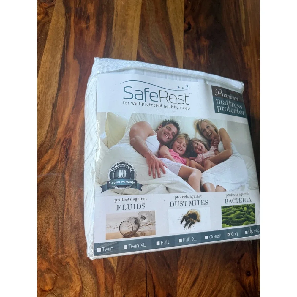 SafeRest Premium King Mattress Protector Waterproof Cotton Terry Breathable